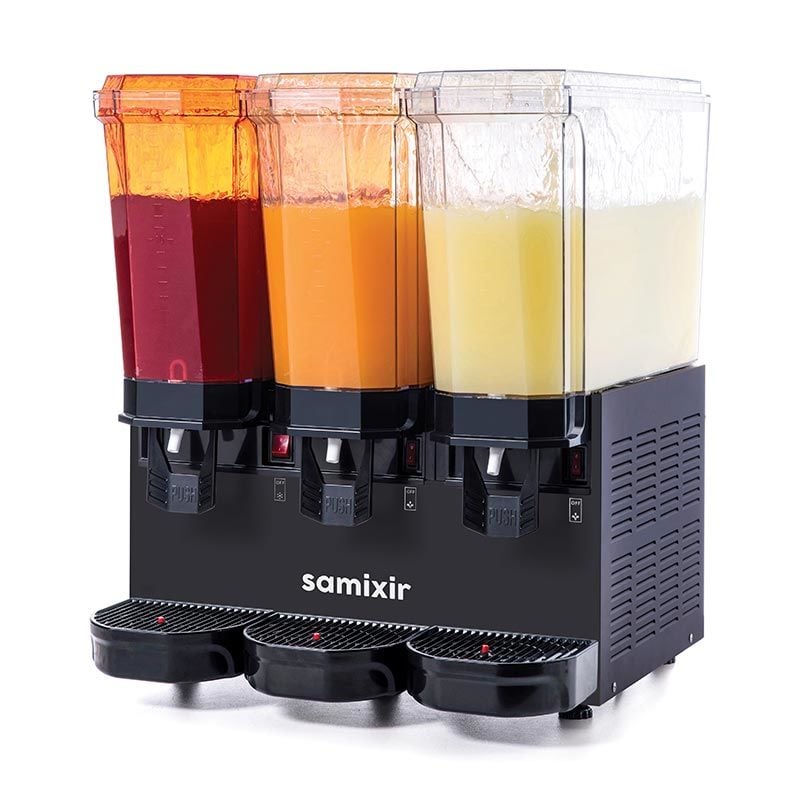 Samixir Triple Klasik Fıskiyeli Soğuk İçecek Dispenseri, 20+20+20 L, Siyah, 60.SSSB