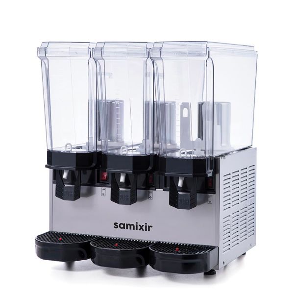 Samixir Klasik Triple Soğuk İçecek Dispenseri, 20+20+20 L, Fıskiyeli-Fıskiyeli-Karıştırıcılı, Inox, 60.SSMI