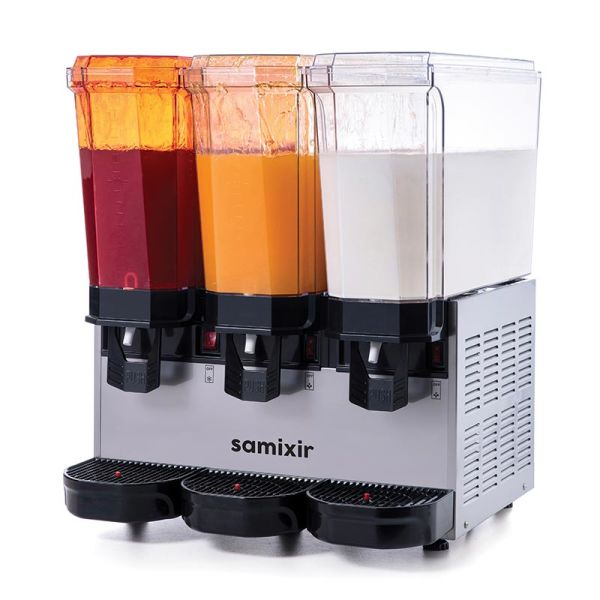 Samixir Klasik Triple Soğuk İçecek Dispenseri, 20+20+20 L, Fıskiyeli-Fıskiyeli-Karıştırıcılı, Inox, 60.SSMI