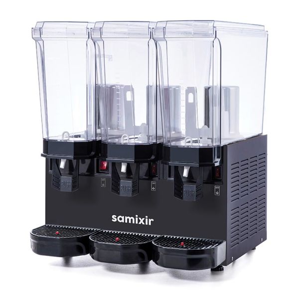 Samixir Klasik Triple Soğuk İçecek Dispenseri, 20+20+20 L, Fıskiyeli-Karıştırıcılı-Karıştırıcılı, Siyah, 60.SMMB