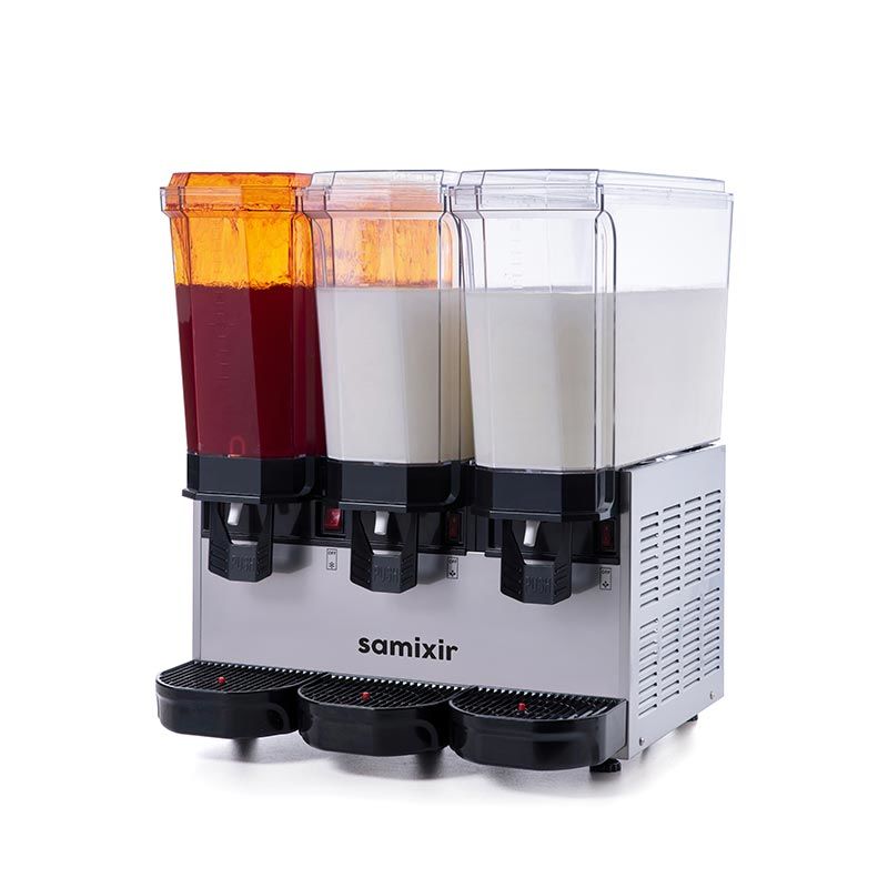 Samixir Klasik Triple Soğuk İçecek Dispenseri, 20+20+20 L, Fıskiyeli-Karıştırıcılı-Karıştırıcılı, Inox, 60.SMMI