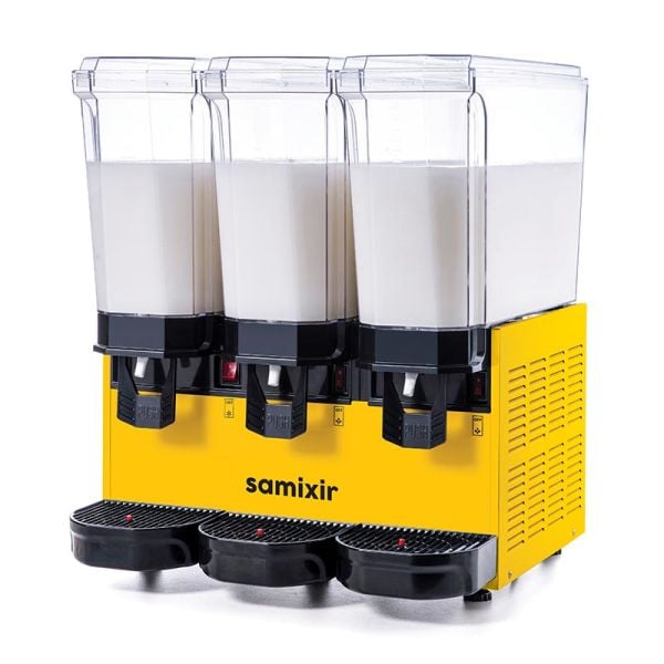 Samixir Triple Klasik Karıştırıcılı Soğuk İçecek Dispenseri, 20+20+20 L, Sarı, 60.MMMY