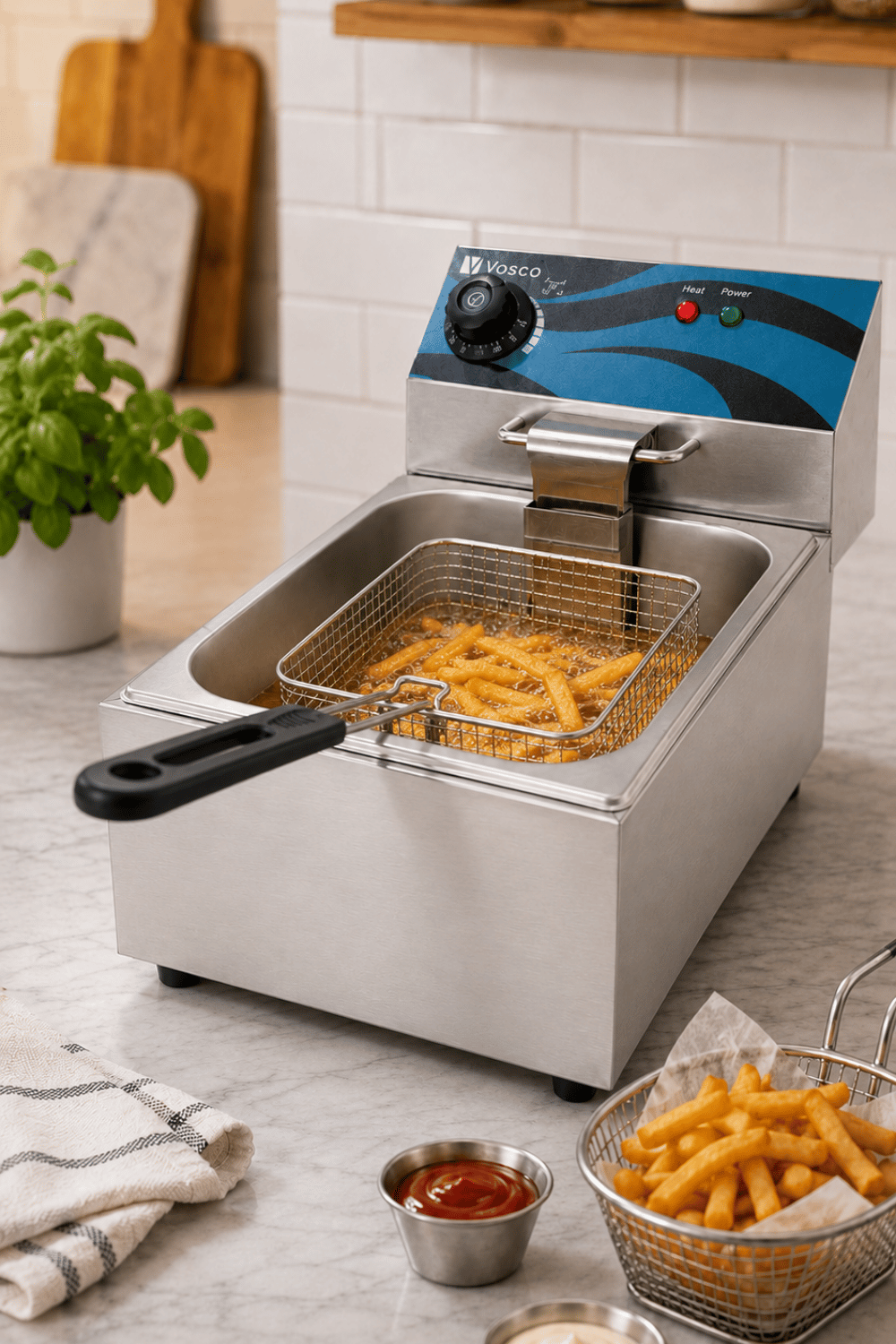 Vosco 6 Litre Tek Hazneli Elektrikli Fritöz, V-6L