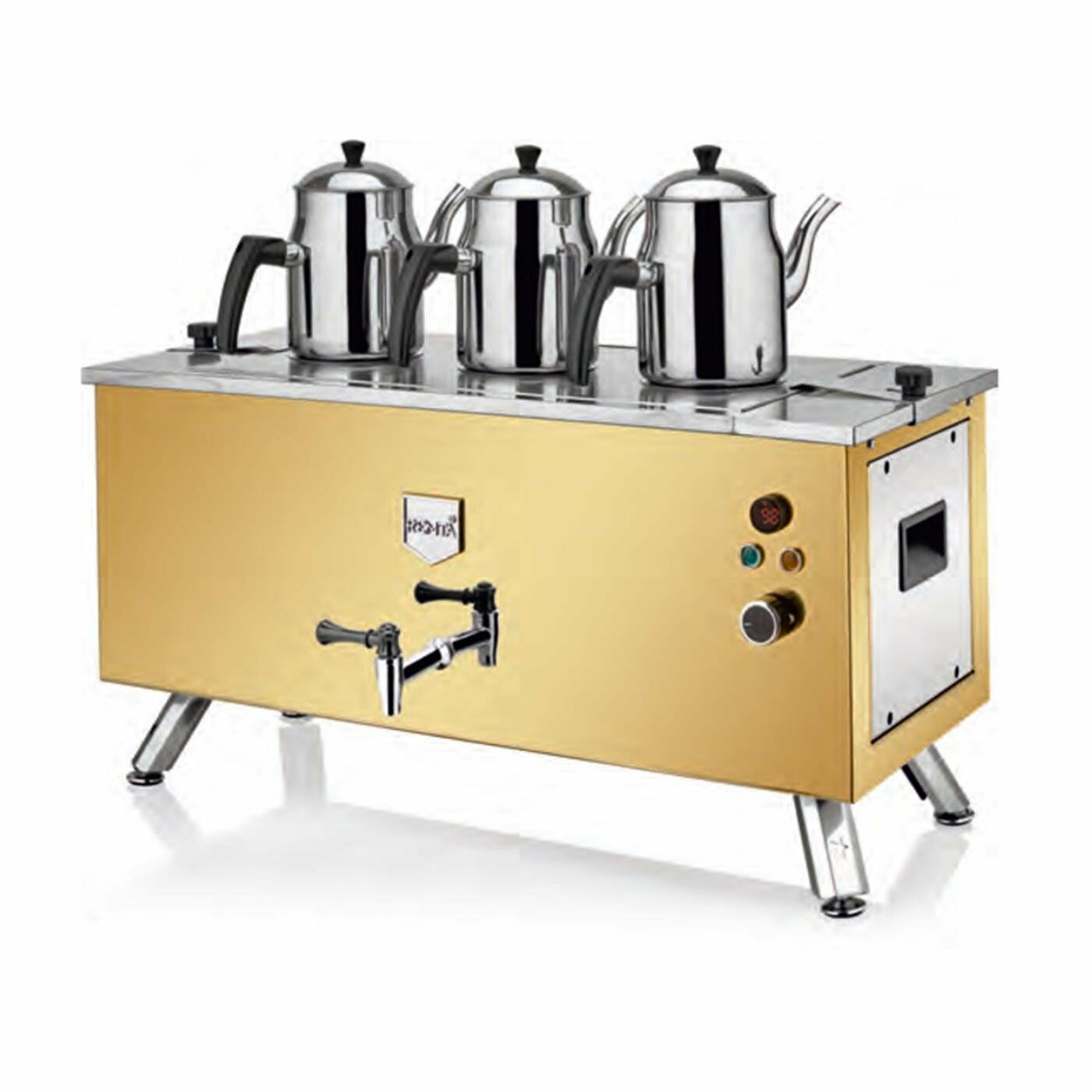 Remta Çift Cidarlı 3 Demlikli Elektrikli 31 lt Çay Ocağı Gold, EP03(L)