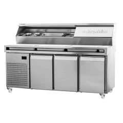 Öztiryakiler Pizza Hazırlık Buzdolabı, 3 Kapılı Önü Telli 180x80 Cm