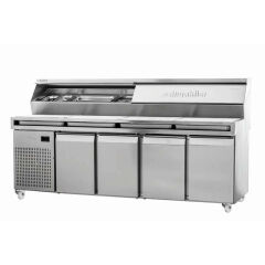 Öztiryakiler Pizza Hazırlık Buzdolabı, 4 Kapılı Önü Telli  240x80 Cm