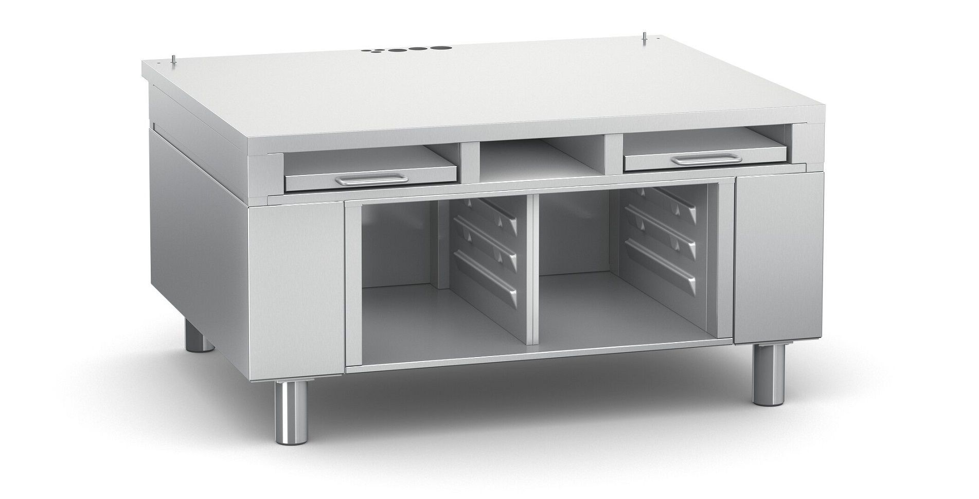 Rational iVario Stand 2 Çekmeceli Raf, Elektrikli Yükseklik Ayarı, 6 x 1/1 GN Kızak