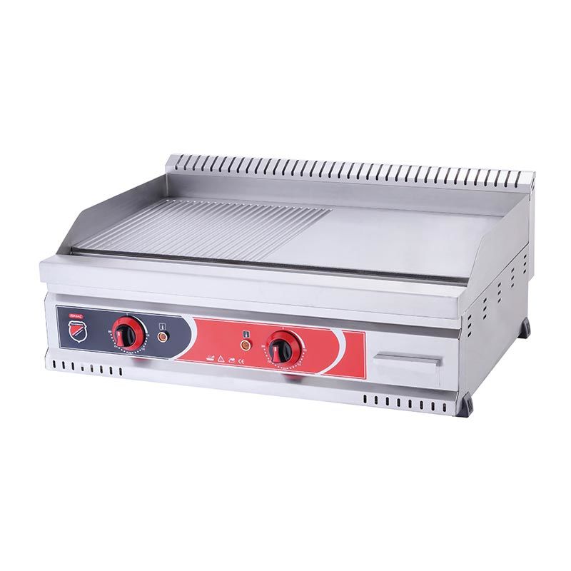SilverInox 600 Seri Yarı Oluklu Izgara, 60x60 cm, Elektrikli, PGE-60-Y