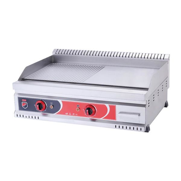SilverInox 600 Seri Yarı Oluklu Izgara, 60x60 cm, Elektrikli, PGE-60-Y