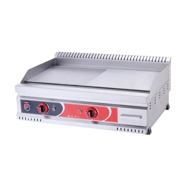 SilverInox 600 Seri Yarı Oluklu Izgara, 80x60 cm, Elektrikli, PGE-80-Y