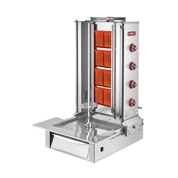 SilverInox Alttan Motorlu Döner Ocağı, 4 Radyanlı, Doğalgazlı, 2166-A4