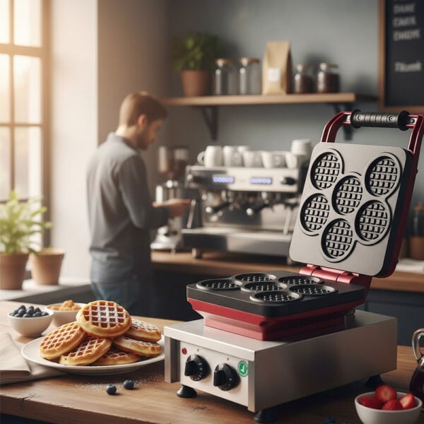 Omake Yuvarlak Mini Belçika Tekli Waffle Makinesi Elektrikli, WFL21.E12.0501