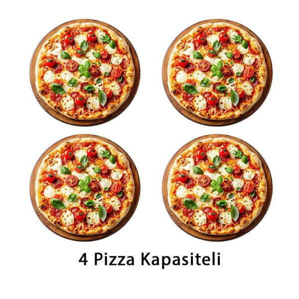 SilverInox 30 cm x 4 Pizza Kapasiteli Tek Katlı Pizza Fırını, Elektrikli, PF-62