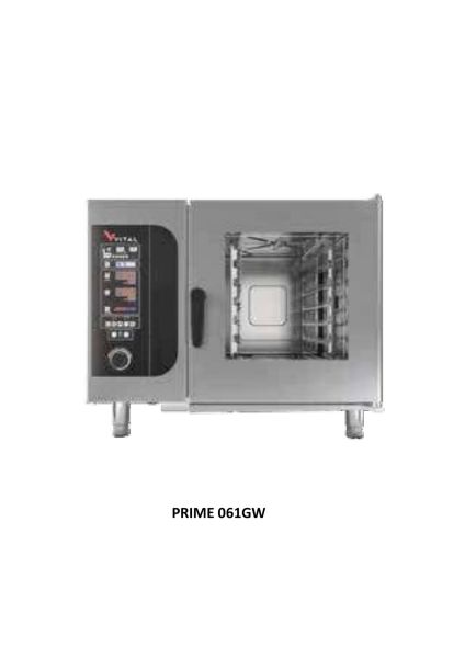 Vital Konveksiyonlu Buharlı Fırın Gazlı, Otomatik Yıkamalı 6 GN 1/1 PRIME061GW