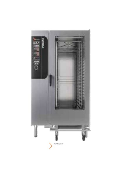 Vital Konveksiyonlu Buharlı Fırın Gazlı, Otomatik Yıkamalı 40 GN 1/1 PRIME202GW