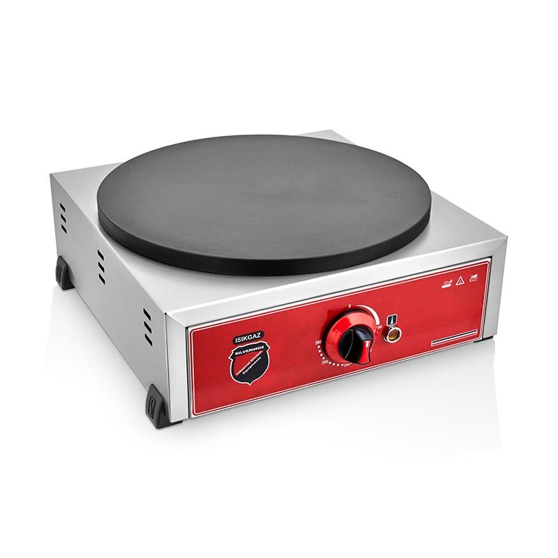 SilverInox Pleyt Krep Makinesi, Tekli, 40 cm, Elektrikli, Inox, 2177