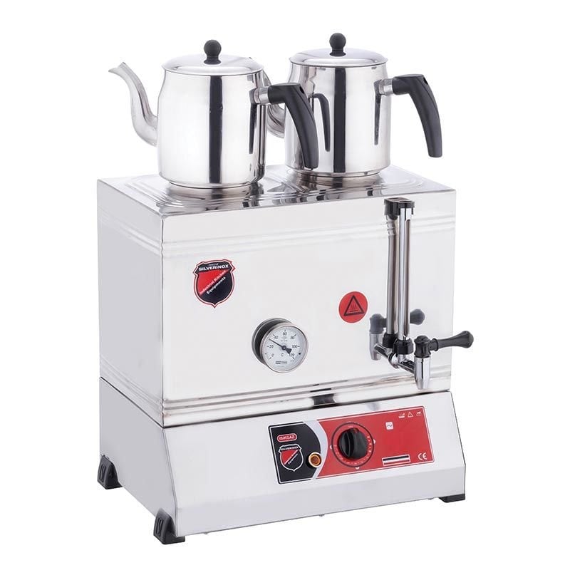 SilverInox 40 Model Kaynaklı Çay Ocağı, 2 Demlikli, 28 L, Elektrikli, 2121
