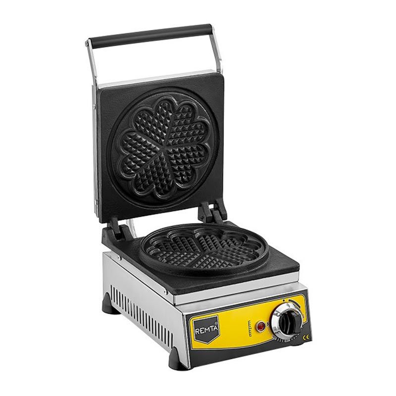 Remta Tekli Çiçek Model Waffle Makinesi, 21 cm, Elektrikli  W12