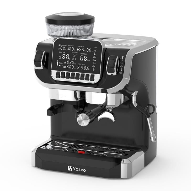 Vosco Öğütücülü Espresso Kahve Makinesi, 1 Gruplu, Siyah VST-520ECS