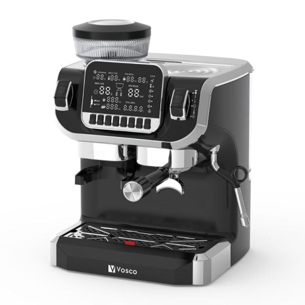 Vosco Öğütücülü Espresso Kahve Makinesi, 1 Gruplu, Siyah VST-520ECS