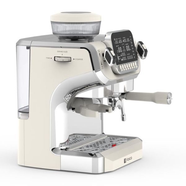 Vosco Öğütücülü Espresso Kahve Makinesi, 1 Gruplu, Beyaz VST-520ECB