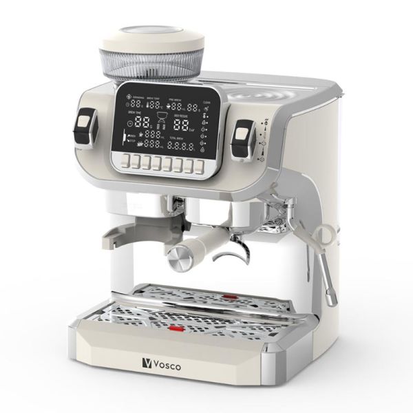 Vosco Öğütücülü Espresso Kahve Makinesi, 1 Gruplu, Beyaz VST-520ECB