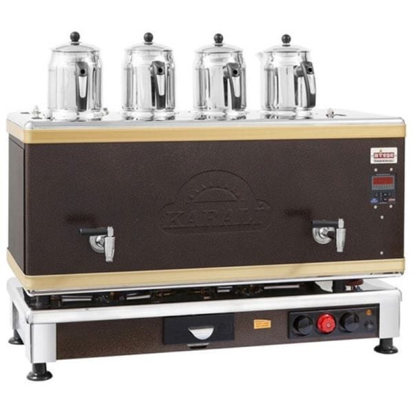 Ateşe Titanium Akıllı Dijital Gazlı Elektrikli Statik 4 Demlikli Çay Kazanı, TSGE04