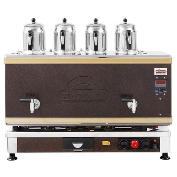 Ateşe Titanium Akıllı Dijital Gazlı Elektrikli Statik 4 Demlikli Çay Kazanı, TSGE04