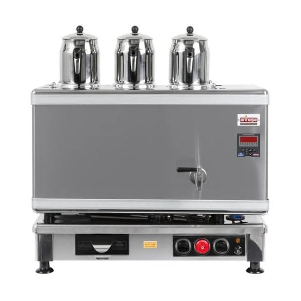 Ateşe Titanium İnoks Akıllı Dijital Çay Makinesi - 3 Demlikli - TIGE03