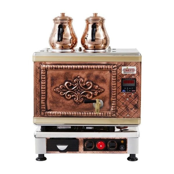 Ateşe Titanium Bakır Akıllı Dijital Çay Makinesi - 2 Demlikli - TAGE02