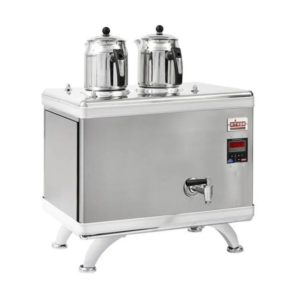 Ateşe Titanium Compact Akıllı Gazlı Elektrikli İnox 2 Demlikli Çay Kazanı, TCIGE02