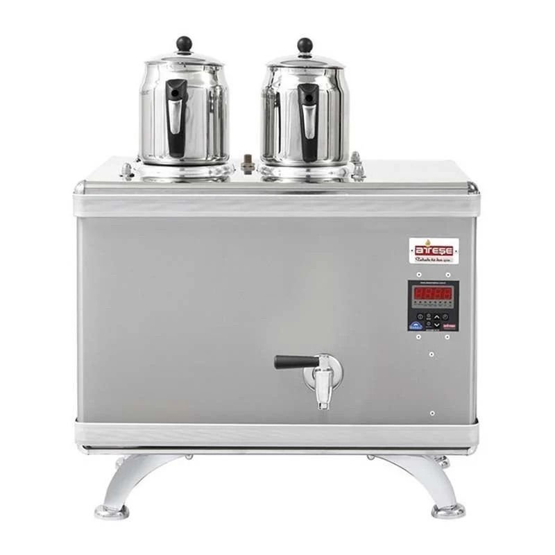 Ateşe Titanium Compact Akıllı Gazlı Elektrikli İnox 2 Demlikli Çay Kazanı, TCIGE02