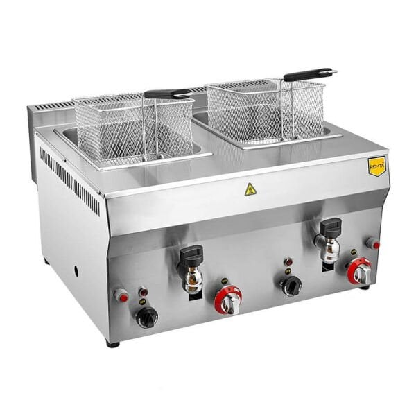 Remta Gazlı Fritöz, 8+8 Litre, Yağ Tahliye Musluklu R113CE