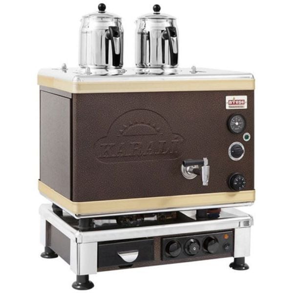 Ateşe Gold Otomatik Gazlı Elektrikli Statik 2 Demlikli Çay Kazanı, GSGE02