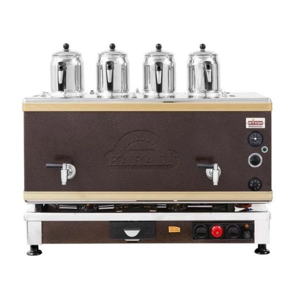 Ateşe Gold Otomatik Gazlı Elektrikli Statik 4 Demlikli Çay Kazanı, 45 Litre, GSGE04