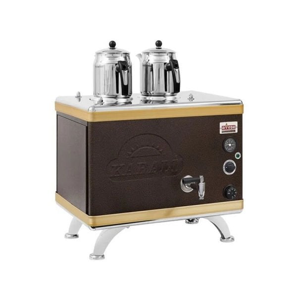 Ateşe Gold Compact Otomatik Gazlı Elektrikli Statik 2 Demlikli Çay Kazanı, 24 Litre, GCSGE02