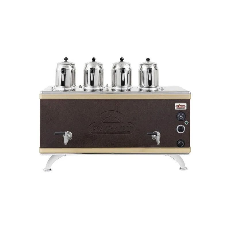 Ateşe Gold Compact Otomatik Gazlı Elektrikli Statik 4 Demlikli Çay Kazanı, 45 Litre, GCSGE04