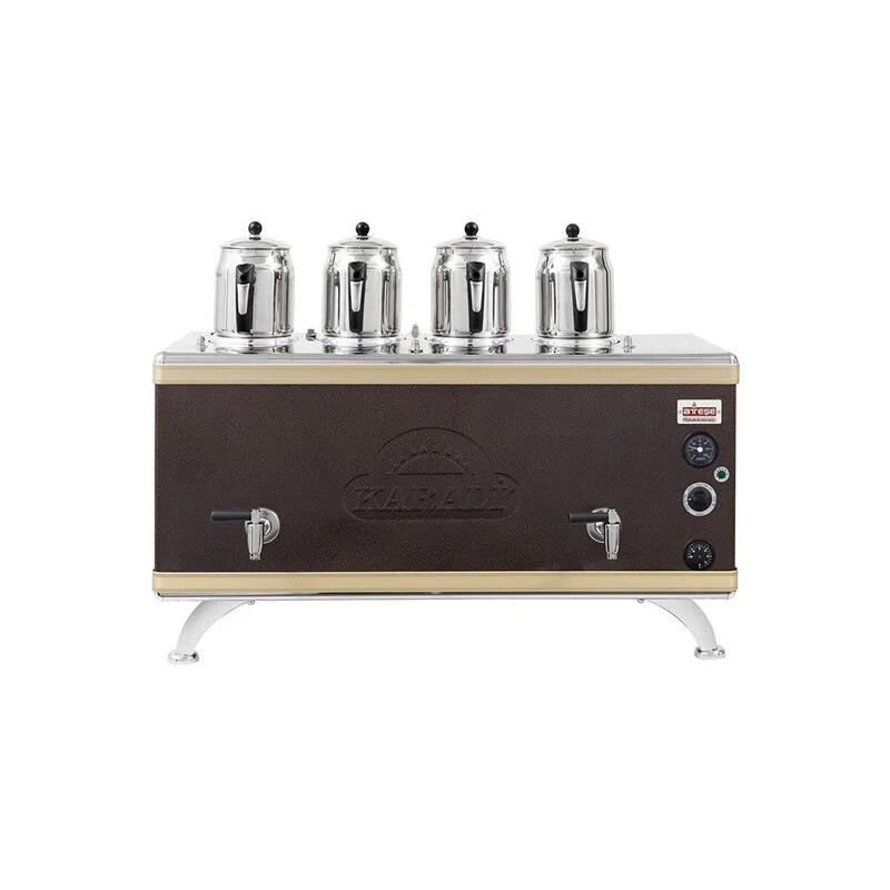 Ateşe Gold Compact Otomatik Gazlı Elektrikli Statik 4 Demlikli Çay Kazanı, 45 Litre, GCSGE04