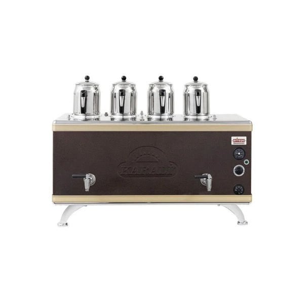 Ateşe Gold Compact Otomatik Gazlı Elektrikli Statik 4 Demlikli Çay Kazanı, 45 Litre, GCSGE04