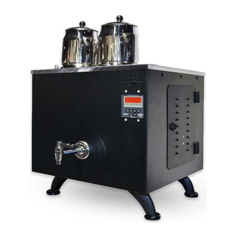 Ateşe Keyifçi 2 Demlikli Çay Kazanı, 30 L, Elektrikli, Siyah, TKSE02-03