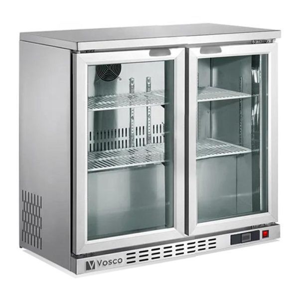 Vosco 2 Kapılı Bar Arkası Şişe Soğutucu Dolap, 238 L, Gri, VBB-G250