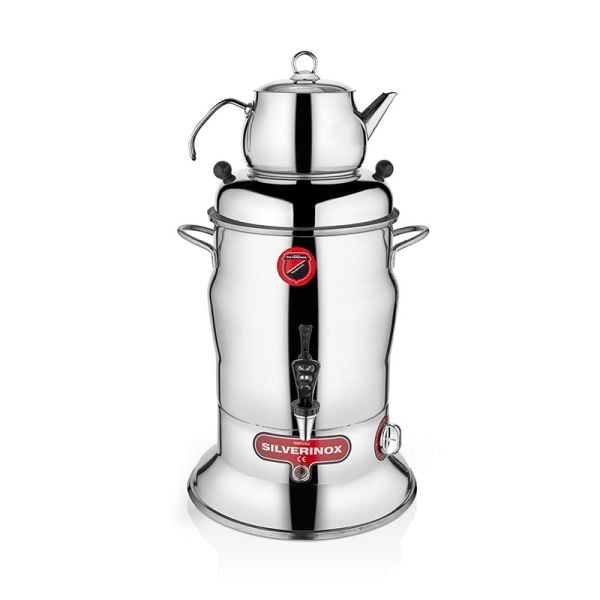 SilverInox Crown Çay Semaveri, Tek Demlikli, 80 Bardak Kapasiteli, 7 L, 2200-1