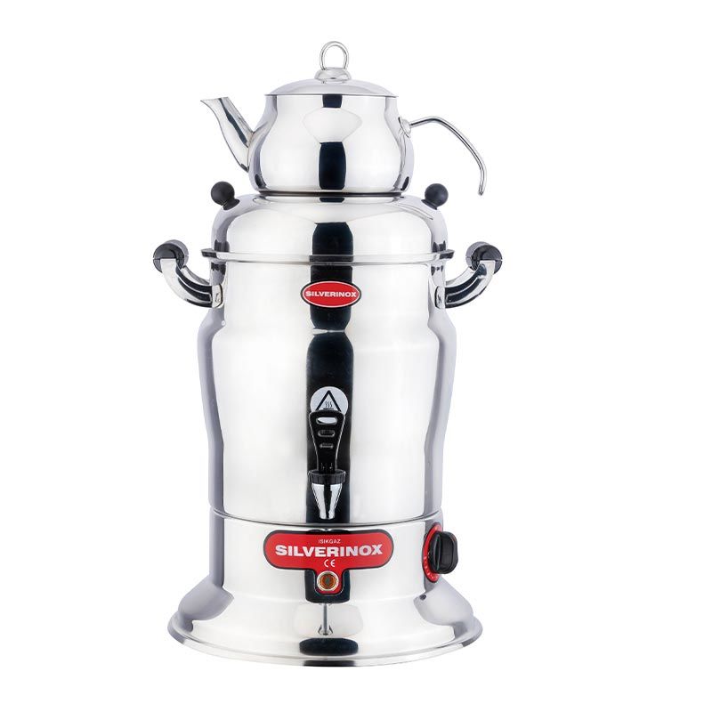 SilverInox Crown Çay Semaveri, Tek Demlikli, 160 Bardak Kapasiteli, 16 L, 2202-1
