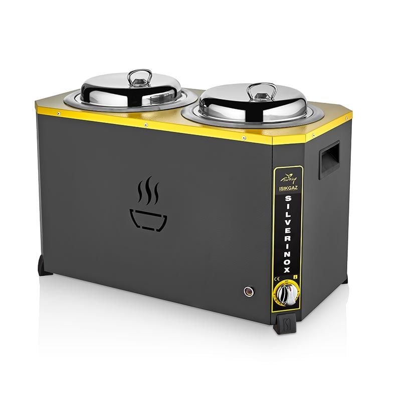 SilverInox Jumbo Çorba Kazanı, 9+9 L, Siyah, C-08