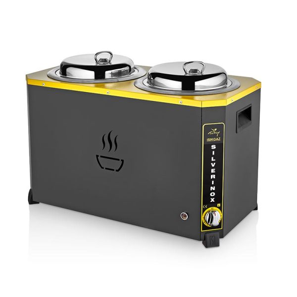 SilverInox Jumbo Çorba Kazanı, 9+9 L, Siyah, C-08