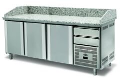 Empero Pizza Hazırlık Buzdolabı Granit Tablalı, 3 Kapılı EMP.210.80.01