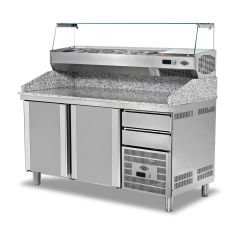 Empero Pizza Hazırlık Buzdolabı Granit Tablalı, 2 Kapılı EMP.160.80.02