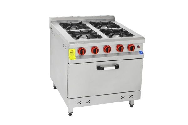 Himaksan 4'lü Kuzine Fırınlı Gazlı, 80x80x85 Cm HMK-KZG 880