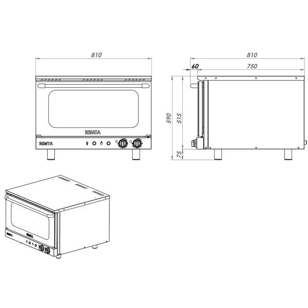 Remta 4 Tepsili Patisserie Fırın Manuel 220 V, S15(M)